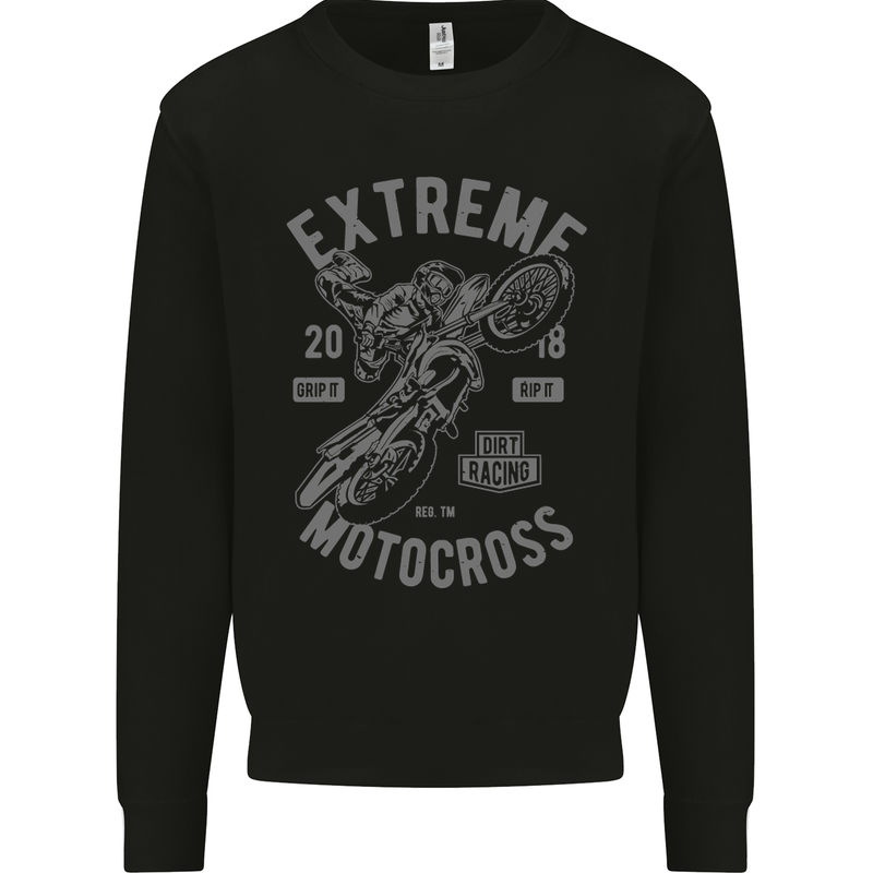Extreme Motocross Motorbike Motox Mens Sweatshirt Jumper Black