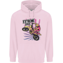 Extreme Race Motocross Dirt Bike Motorbike Childrens Kids Hoodie Light Pink