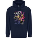Extreme Race Motocross Dirt Bike Motorbike Childrens Kids Hoodie Navy Blue