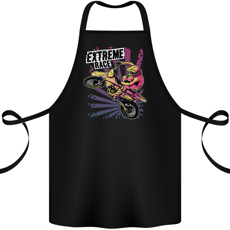 Extreme Race Motocross Dirt Bike Motorbike Cotton Apron 100% Organic Black