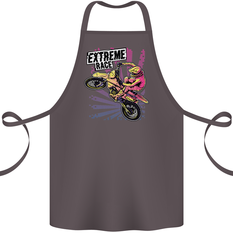Extreme Race Motocross Dirt Bike Motorbike Cotton Apron 100% Organic Dark Grey