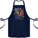 Extreme Race Motocross Dirt Bike Motorbike Cotton Apron 100% Organic Navy Blue