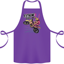 Extreme Race Motocross Dirt Bike Motorbike Cotton Apron 100% Organic Purple