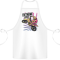 Extreme Race Motocross Dirt Bike Motorbike Cotton Apron 100% Organic White