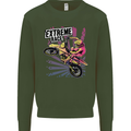 Extreme Race Motocross Dirt Bike Motorbike Kids Sweatshirt Jumper Forest Green