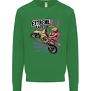 Extreme Race Motocross Dirt Bike Motorbike Kids Sweatshirt Jumper Irish Green
