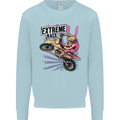 Extreme Race Motocross Dirt Bike Motorbike Kids Sweatshirt Jumper Light Blue