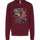 Extreme Race Motocross Dirt Bike Motorbike Kids Sweatshirt Jumper Maroon