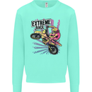 Extreme Race Motocross Dirt Bike Motorbike Kids Sweatshirt Jumper Peppermint