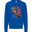 Extreme Race Motocross Dirt Bike Motorbike Kids Sweatshirt Jumper Royal Blue