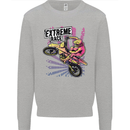 Extreme Race Motocross Dirt Bike Motorbike Kids Sweatshirt Jumper Sports Grey