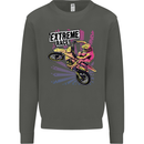 Extreme Race Motocross Dirt Bike Motorbike Kids Sweatshirt Jumper Storm Grey