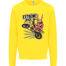 Extreme Race Motocross Dirt Bike Motorbike Kids Sweatshirt Jumper Yellow