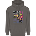 Extreme Race Motocross Dirt Bike Motorbike Mens 80% Cotton Hoodie Charcoal
