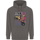 Extreme Race Motocross Dirt Bike Motorbike Mens 80% Cotton Hoodie Charcoal