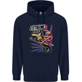 Extreme Race Motocross Dirt Bike Motorbike Mens 80% Cotton Hoodie Navy Blue