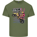 Extreme Race Motocross Dirt Bike Motorbike Mens Cotton T-Shirt Tee Top Military Green