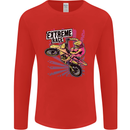 Extreme Race Motocross Dirt Bike Motorbike Mens Long Sleeve T-Shirt Red