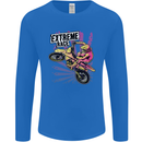 Extreme Race Motocross Dirt Bike Motorbike Mens Long Sleeve T-Shirt Royal Blue
