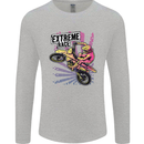 Extreme Race Motocross Dirt Bike Motorbike Mens Long Sleeve T-Shirt Sports Grey