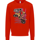 Extreme Race Motocross Dirt Bike Motorbike Mens Sweatshirt Jumper Bright Red