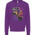 Extreme Race Motocross Dirt Bike Motorbike Mens Sweatshirt Jumper Purple