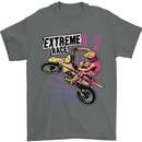 Extreme Race Motocross Dirt Bike Motorbike Mens T-Shirt Cotton Gildan Charcoal