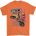 Extreme Race Motocross Dirt Bike Motorbike Mens T-Shirt Cotton Gildan Orange