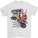 Extreme Race Motocross Dirt Bike Motorbike Mens T-Shirt Cotton Gildan White
