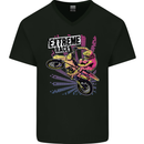 Extreme Race Motocross Dirt Bike Motorbike Mens V-Neck Cotton T-Shirt Black