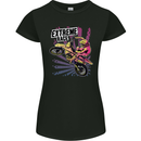 Extreme Race Motocross Dirt Bike Motorbike Womens Petite Cut T-Shirt Black