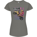 Extreme Race Motocross Dirt Bike Motorbike Womens Petite Cut T-Shirt Charcoal