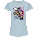 Extreme Race Motocross Dirt Bike Motorbike Womens Petite Cut T-Shirt Light Blue