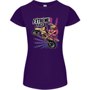 Extreme Race Motocross Dirt Bike Motorbike Womens Petite Cut T-Shirt Purple