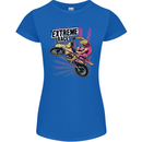 Extreme Race Motocross Dirt Bike Motorbike Womens Petite Cut T-Shirt Royal Blue