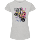 Extreme Race Motocross Dirt Bike Motorbike Womens Petite Cut T-Shirt Sports Grey