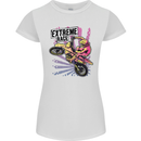 Extreme Race Motocross Dirt Bike Motorbike Womens Petite Cut T-Shirt White