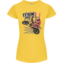 Extreme Race Motocross Dirt Bike Motorbike Womens Petite Cut T-Shirt Yellow