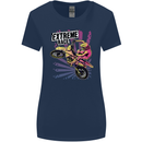 Extreme Race Motocross Dirt Bike Motorbike Womens Wider Cut T-Shirt Navy Blue