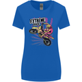 Extreme Race Motocross Dirt Bike Motorbike Womens Wider Cut T-Shirt Royal Blue
