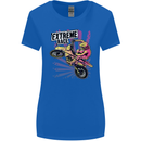 Extreme Race Motocross Dirt Bike Motorbike Womens Wider Cut T-Shirt Royal Blue