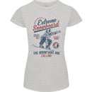 Extreme Snowboarding Snowboard Womens Petite Cut T-Shirt Sports Grey