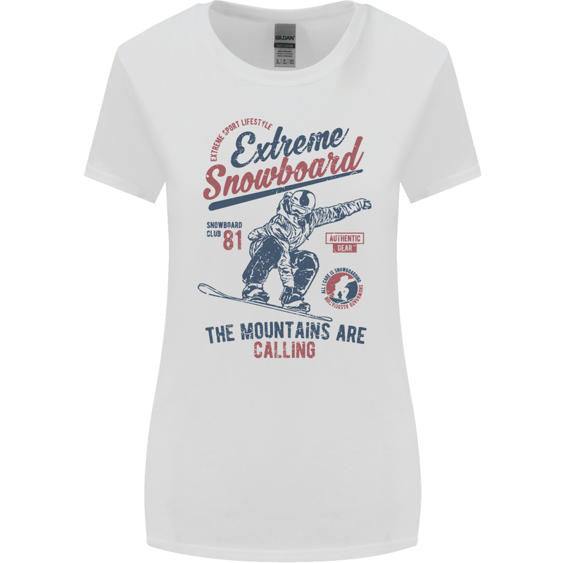 Extreme Snowboarding Snowboard Womens Wider Cut T-Shirt White