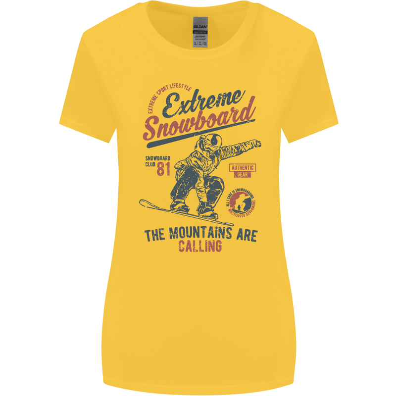 Extreme Snowboarding Snowboard Womens Wider Cut T-Shirt Yellow