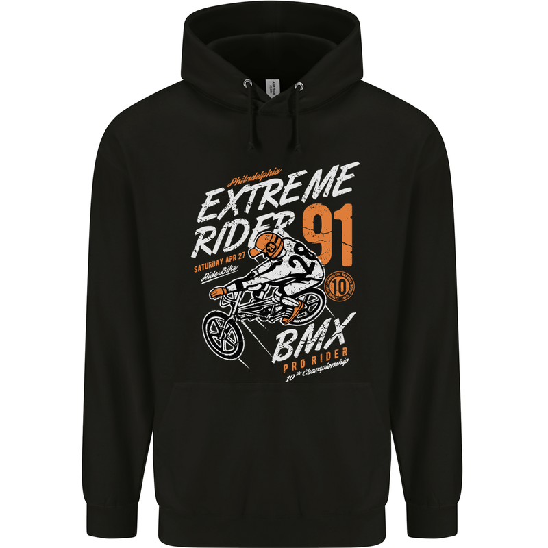 Extreme Sports BMX Rider Cycling Childrens Kids Hoodie Black
