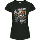 Extreme Sports BMX Rider Cycling Womens Petite Cut T-Shirt Black