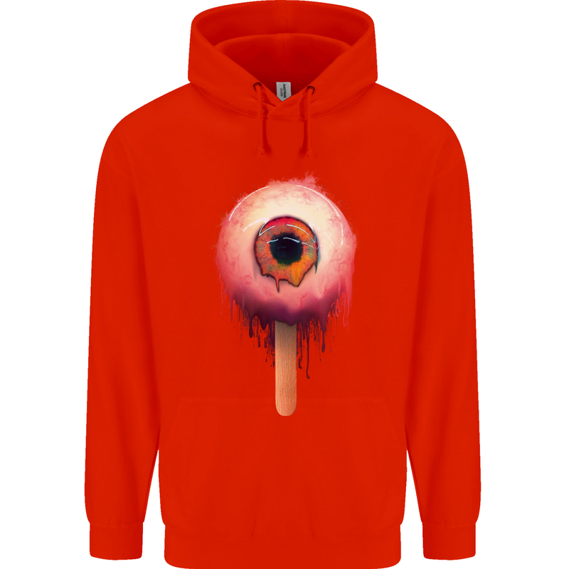 Eyesicle Horror Hangover Eye Gothic Demon Childrens Kids Hoodie Bright Red