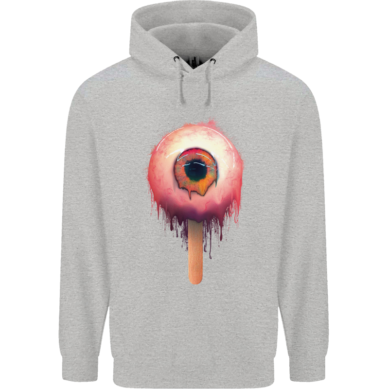 Eyesicle Horror Hangover Eye Gothic Demon Childrens Kids Hoodie Sports Grey