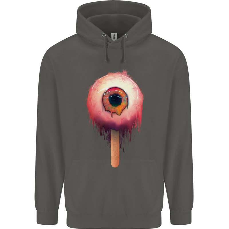 Eyesicle Horror Hangover Eye Gothic Demon Childrens Kids Hoodie Storm Grey
