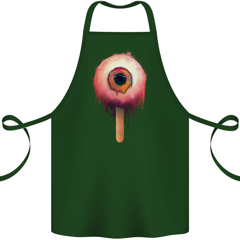 Eyesicle Horror Hangover Eye Gothic Demon Cotton Apron 100% Organic Forest Green